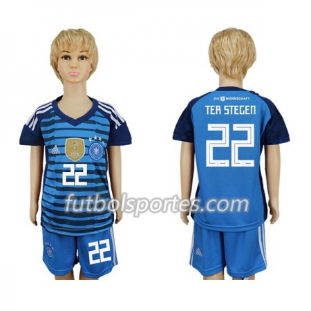 Camisetas Alemania Ter Stegen 22 Portero Niño Primera Equipacion Mundial 2018